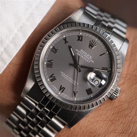 vintage grey rolex|rolex datejust grey face.